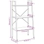 Standing shelving unit with 3 shelves dark brown and black 56x35x108 cm by vidaXL, Bookcases and shelves - Ref: Foro24-336362...