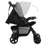 Carrito de bebés 3 en 1 de acero gris claro y negro de vidaXL, Cochecitos de bebé - Ref: Foro24-10389, Precio: 197,30 €, Desc...