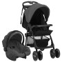 Carrito de bebés 3 en 1 de acero gris oscuro y negro de vidaXL, Cochecitos de bebé - Ref: Foro24-10390, Precio: 195,66 €, Des...