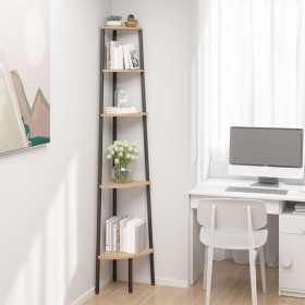 Corner shelf with 5 light brown and black shelves 45.5x31.5x180 cm by vidaXL, Bookcases and shelves - Ref: Foro24-336394, Pri...