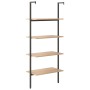 Inclined shelf with 4 light brown and black shelves 64x35x152.5 cm by vidaXL, Bookcases and shelves - Ref: Foro24-336382, Pri...