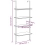 Inclined shelf with 4 light brown and black shelves 64x35x152.5 cm by vidaXL, Bookcases and shelves - Ref: Foro24-336382, Pri...