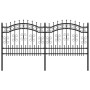 Garden fence with black coated steel spearhead 140cm by vidaXL, fence panels - Ref: Foro24-151085, Price: 211,96 €, Discount: %