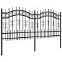 Garden fence with black coated steel spearhead 140cm by vidaXL, fence panels - Ref: Foro24-151085, Price: 211,96 €, Discount: %