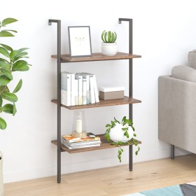 Slanted shelf with 3 dark brown-black shelves 64x35x120.5cm by vidaXL, Bookcases and shelves - Ref: Foro24-336380, Price: 50,...