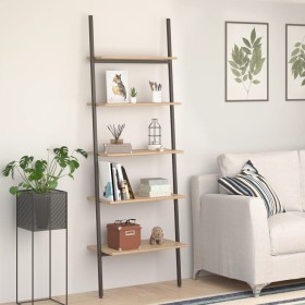 Inclined shelving 5 shelves light brown black 64x34x185.5 cm by vidaXL, Bookcases and shelves - Ref: Foro24-336376, Price: 81...