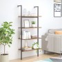 Inclined shelving 4 shelves dark brown black 64x35x152.5cm by vidaXL, Bookcases and shelves - Ref: Foro24-336383, Price: 64,5...