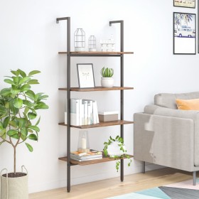 Inclined shelving 4 shelves dark brown black 64x35x152.5cm by vidaXL, Bookcases and shelves - Ref: Foro24-336383, Price: 64,6...