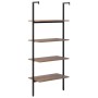 Inclined shelving 4 shelves dark brown black 64x35x152.5cm by vidaXL, Bookcases and shelves - Ref: Foro24-336383, Price: 64,5...