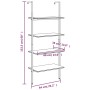 Inclined shelving unit with 4 shelves black 64x35x152.5 cm by vidaXL, Bookcases and shelves - Ref: Foro24-336384, Price: 64,0...