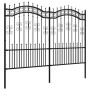 Garden fence with black coated steel spearhead 190cm by vidaXL, fence panels - Ref: Foro24-151087, Price: 208,01 €, Discount: %