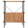 Shelving unit with 3-level wood and steel cabinet 80x40x92 cm by vidaXL, Bookcases and shelves - Ref: Foro24-336351, Price: 9...