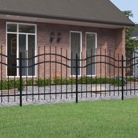 Garden fence with black coated steel spearhead 140cm by vidaXL, fence panels - Ref: Foro24-151080, Price: 128,99 €, Discount: %