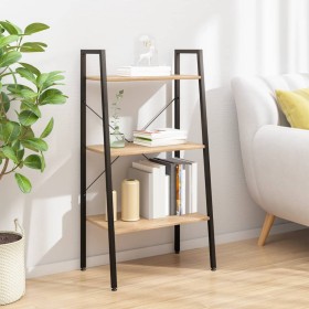 Free-standing shelf with 3 light brown and black shelves 56x35x108 cm by vidaXL, Bookcases and shelves - Ref: Foro24-336361, ...