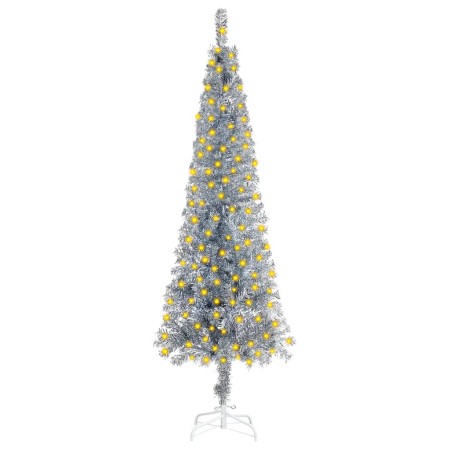 Schmaler Weihnachtsbaum mit silbernen LEDs 150 cm von vidaXL, Weihnachtsbäume - Ref: Foro24-3078009, Preis: 38,50 €, Rabatt: %