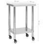 Mesa de trabajo para cocina con ruedas acero inox 60x60x85 cm de vidaXL, Restauración - Ref: Foro24-51633, Precio: 145,37 €, ...