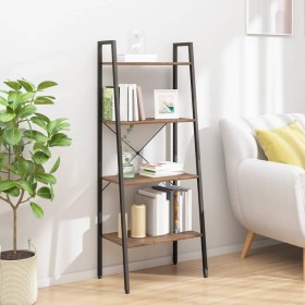 Freestanding shelving unit with 4 shelves dark brown and black 56x35x140 cm by vidaXL, Bookcases and shelves - Ref: Foro24-33...