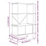 3-tier plywood and steel wardrobe shelving 80x40x130 cm by vidaXL, Bookcases and shelves - Ref: Foro24-336353, Price: 111,42 ...