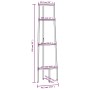 Black 4-tier corner shelf 45.5x31.5x150 cm by vidaXL, Bookcases and shelves - Ref: Foro24-336393, Price: 65,99 €, Discount: %