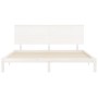 White solid wood bed frame with headboard 200x200 cm by vidaXL, Beds and slatted bases - Ref: Foro24-3193682, Price: 177,99 €...