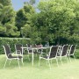 Juego de comedor de jardín 9 piezas de acero negro de vidaXL, Conjuntos de jardín - Ref: Foro24-3073467, Precio: 526,99 €, De...