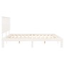 White solid wood bed frame with headboard 200x200 cm by vidaXL, Beds and slatted bases - Ref: Foro24-3193682, Price: 177,99 €...