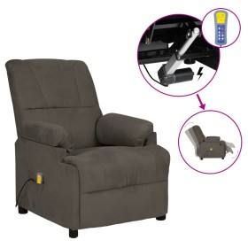 Sillón de masaje eléctrico piel de ante sintético gris oscuro de vidaXL, Sillones de masaje eléctricos - Ref: Foro24-3073839,...