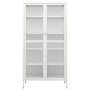 Vitrina de acero y vidrio templado blanca 90x40x180 cm de vidaXL, Taquillas y armarios de almacenamiento - Ref: Foro24-336080...