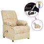 Creamy white synthetic suede leather electric massage chair by vidaXL, Electric massage chairs - Ref: Foro24-3073841, Price: ...