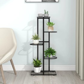 Black Metal 5-Shelf Flower Stand 43x22x98 cm by vidaXL, Pot stands - Ref: Foro24-336110, Price: 35,89 €, Discount: %