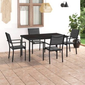 Juego de comedor para jardín 5 piezas acero de vidaXL, Conjuntos de jardín - Ref: Foro24-3073525, Precio: 384,34 €, Descuento: %