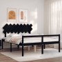 Estructura de cama con cabecero madera maciza negro 160x200 cm de vidaXL, Camas y somieres - Ref: Foro24-3195560, Precio: 160...