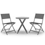 Zusammenklappbares Bistro-Set aus grauem Stahl von vidaXL, Gartensets - Ref: Foro24-3073536, Preis: 160,99 €, Rabatt: %