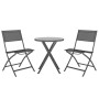 Zusammenklappbares Bistro-Set aus grauem Stahl von vidaXL, Gartensets - Ref: Foro24-3073536, Preis: 160,99 €, Rabatt: %