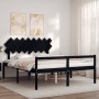 Estructura de cama con cabecero madera maciza negro 160x200 cm de vidaXL, Camas y somieres - Ref: Foro24-3195560, Precio: 160...