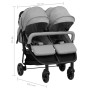 Light gray and black steel twin stroller by vidaXL, Baby strollers - Ref: Foro24-10359, Price: 251,67 €, Discount: %