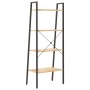 Standing shelving unit with 4 shelves light brown and black 56x35x140 cm by vidaXL, Bookcases and shelves - Ref: Foro24-33636...