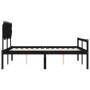 Estructura de cama con cabecero madera maciza negro 160x200 cm de vidaXL, Camas y somieres - Ref: Foro24-3195560, Precio: 160...