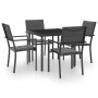 5-piece steel garden dining set by vidaXL, Garden sets - Ref: Foro24-3073532, Price: 284,27 €, Discount: %