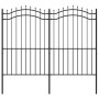 Garden fence with spearhead black coated steel 222cm by vidaXL, fence panels - Ref: Foro24-151083, Price: 189,68 €, Discount: %