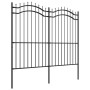 Garden fence with spearhead black coated steel 222cm by vidaXL, fence panels - Ref: Foro24-151083, Price: 189,68 €, Discount: %