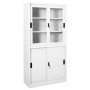 Office cabinet sliding door white steel 90x40x180 cm by vidaXL, Lockers and storage cabinets - Ref: Foro24-335962, Price: 310...