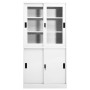 Office cabinet sliding door white steel 90x40x180 cm by vidaXL, Lockers and storage cabinets - Ref: Foro24-335962, Price: 310...