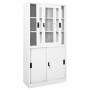 Office cabinet sliding door white steel 90x40x180 cm by vidaXL, Lockers and storage cabinets - Ref: Foro24-335962, Price: 310...