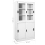 Office cabinet sliding door white steel 90x40x180 cm by vidaXL, Lockers and storage cabinets - Ref: Foro24-335962, Price: 310...