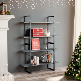 4-tier solid gray pine wood shelf 100x30x140 cm by vidaXL, Bookcases and shelves - Ref: Foro24-806484, Price: 96,99 €, Discou...