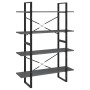 4-tier solid gray pine wood shelf 100x30x140 cm by vidaXL, Bookcases and shelves - Ref: Foro24-806484, Price: 96,47 €, Discou...