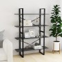 4-tier solid gray pine wood shelf 100x30x140 cm by vidaXL, Bookcases and shelves - Ref: Foro24-806484, Price: 96,47 €, Discou...