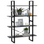 4-tier solid gray pine wood shelf 100x30x140 cm by vidaXL, Bookcases and shelves - Ref: Foro24-806484, Price: 96,47 €, Discou...