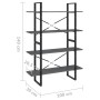 4-tier solid gray pine wood shelf 100x30x140 cm by vidaXL, Bookcases and shelves - Ref: Foro24-806484, Price: 96,47 €, Discou...